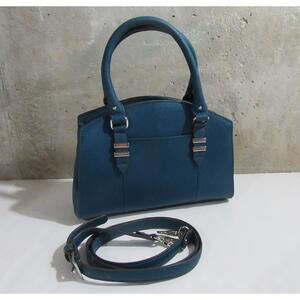 Tignanello Saffiano Leather Carryall Satchel Crossbody Peacock NWT